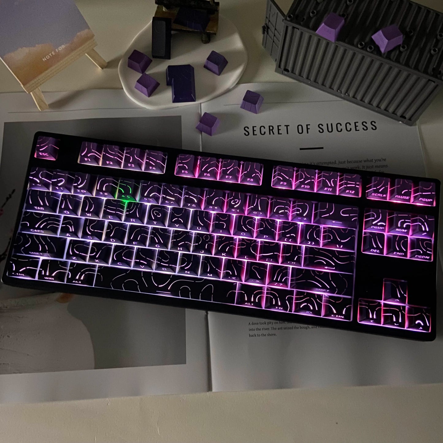 Aurora SideGlow Keycaps – Gradient RGB Shine-Through PBT