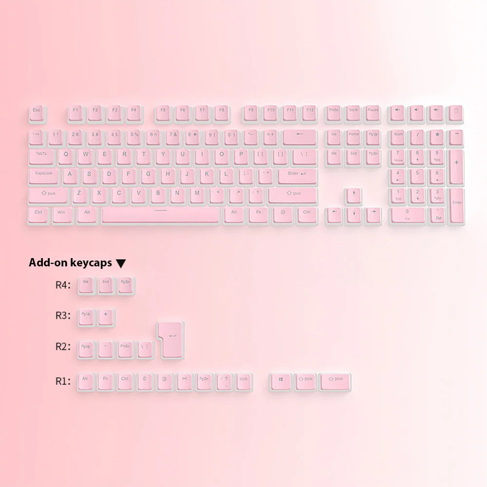 130-Key Pudding PBT Keycap Set – Double Shot Shine-Through Keycaps for 60%, 65%, 75%, TKL & Full Size RGB Mechanical Keyboards