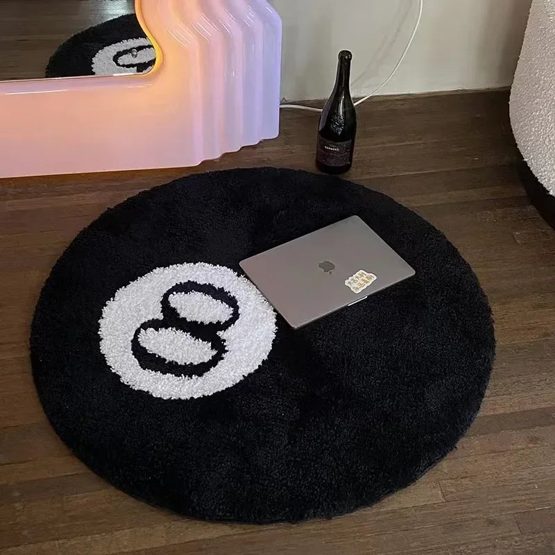 Black 8 Ball Rug – Soft Anti-Slip Gaming Carpet