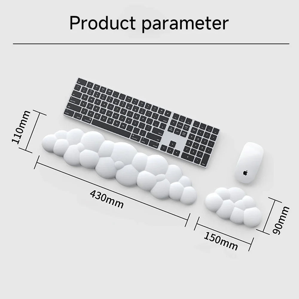 Ergonomic Cloud Wrist Rest Mouse Pad & Keyboard Support Set