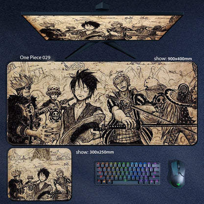 One Piece Anime Character XXL Gaming Mouse Pad – Luffy, Zoro & Crew Desk Mat