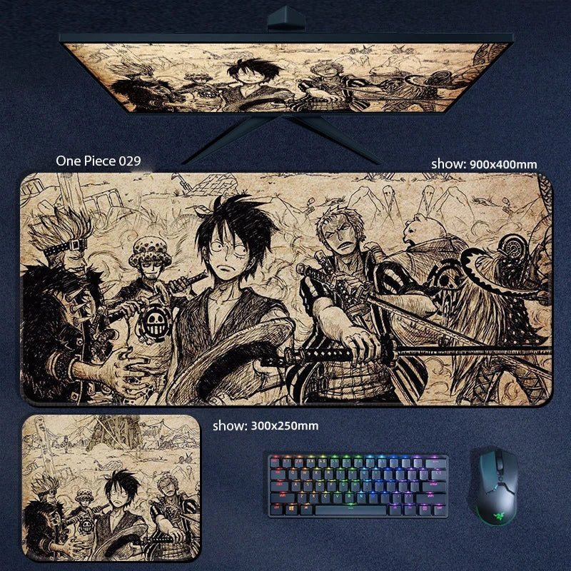One Piece Anime Character XXL Gaming Mouse Pad – Luffy, Zoro & Crew Desk Mat