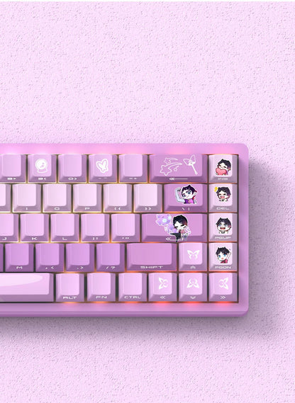 NEON SHOGUN Keycap Set – 129-Key Anime PBT Side-Glow Edition