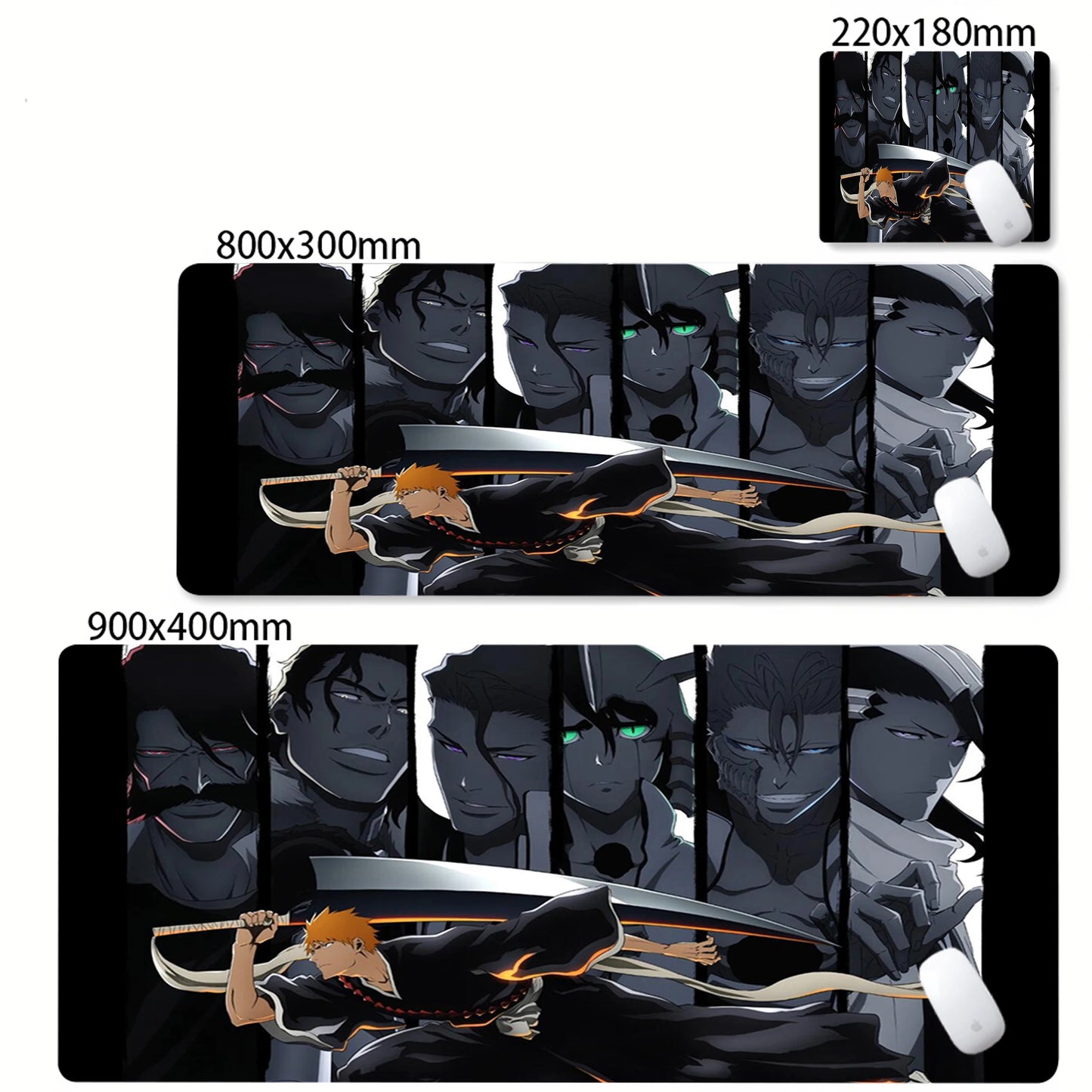 Bleach XXL Gaming Desk Mat – Kurosaki Ichigo Black & White Edition