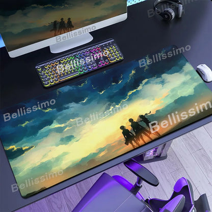 Attack on Titan XXL Gaming Mouse Pad – Anime Desk Mat (90×40cm) with Non-Slip Base & Stitched Edges