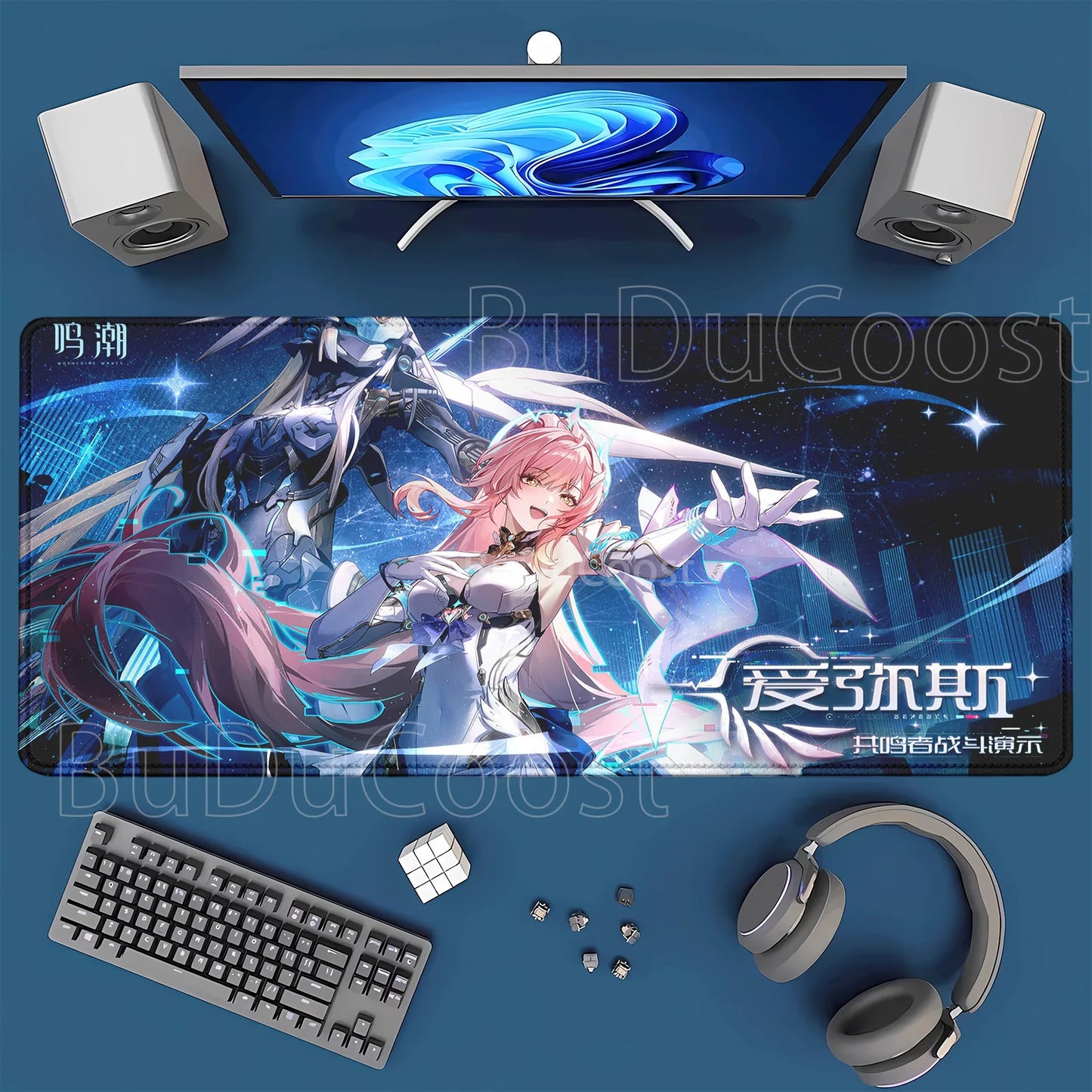 Gaming Mousepad Aemeath Wuthering  400x900mm HD Printing Desk Mat