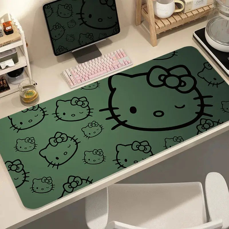 Hello Kitty Leather Mouse Pad – Extra Large Non-Slip Cartoon Desk Mat, Cute Kawaii Keyboard & Writing Pad for Girls, Student & Office Setup Decor