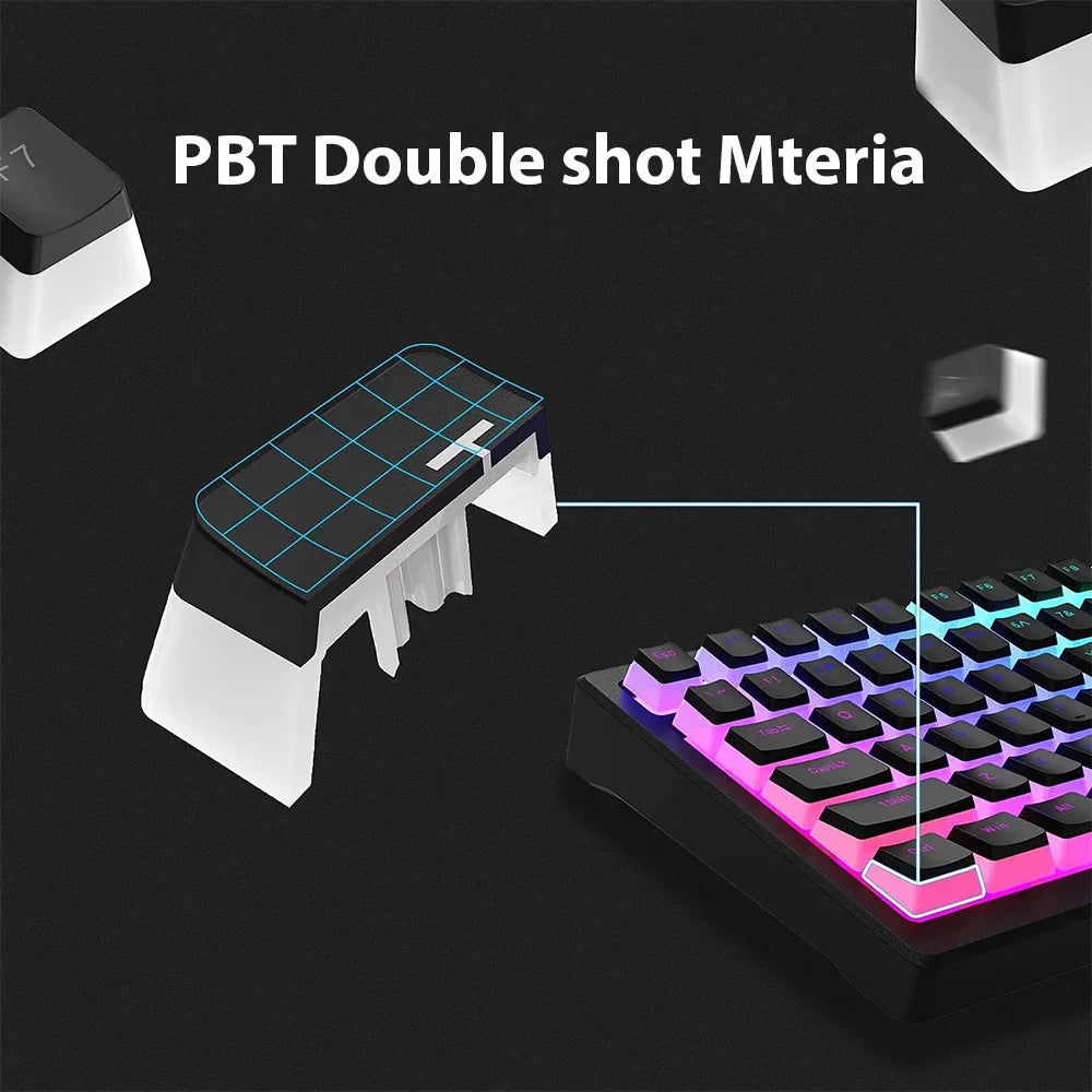 130-Key Pudding PBT Keycap Set – Double Shot Shine-Through Keycaps for 60%, 65%, 75%, TKL & Full Size RGB Mechanical Keyboards