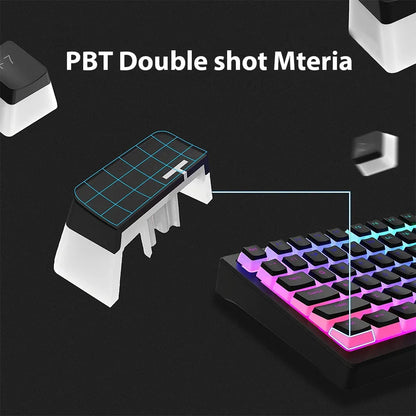 130-Key Pudding PBT Keycap Set – Double Shot Shine-Through Keycaps for 60%, 65%, 75%, TKL & Full Size RGB Mechanical Keyboards