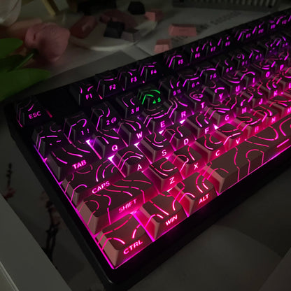 Aurora SideGlow Keycaps – Gradient RGB Shine-Through PBT