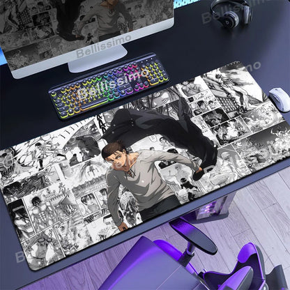Attack on Titan XXL Gaming Mouse Pad – Anime Desk Mat (90×40cm) with Non-Slip Base & Stitched Edges