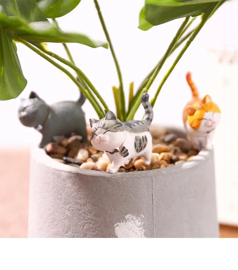 9-Piece Cute Cat Figurine Set