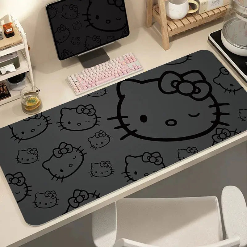 Hello Kitty Leather Mouse Pad – Extra Large Non-Slip Cartoon Desk Mat, Cute Kawaii Keyboard & Writing Pad for Girls, Student & Office Setup Decor