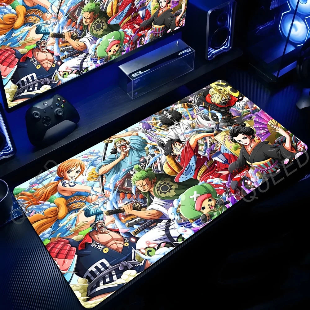 ☠️ One Piece Anime XXL Gaming Mouse Pad – Straw Hat Desk Mat