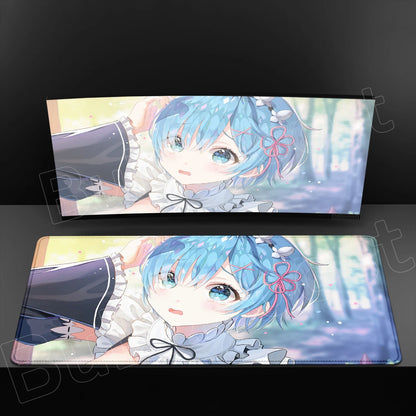 Rem & Ram Twin Aesthetic XL Gaming Desk Mat (40x90cm) – Re:Zero Anime Mousepad