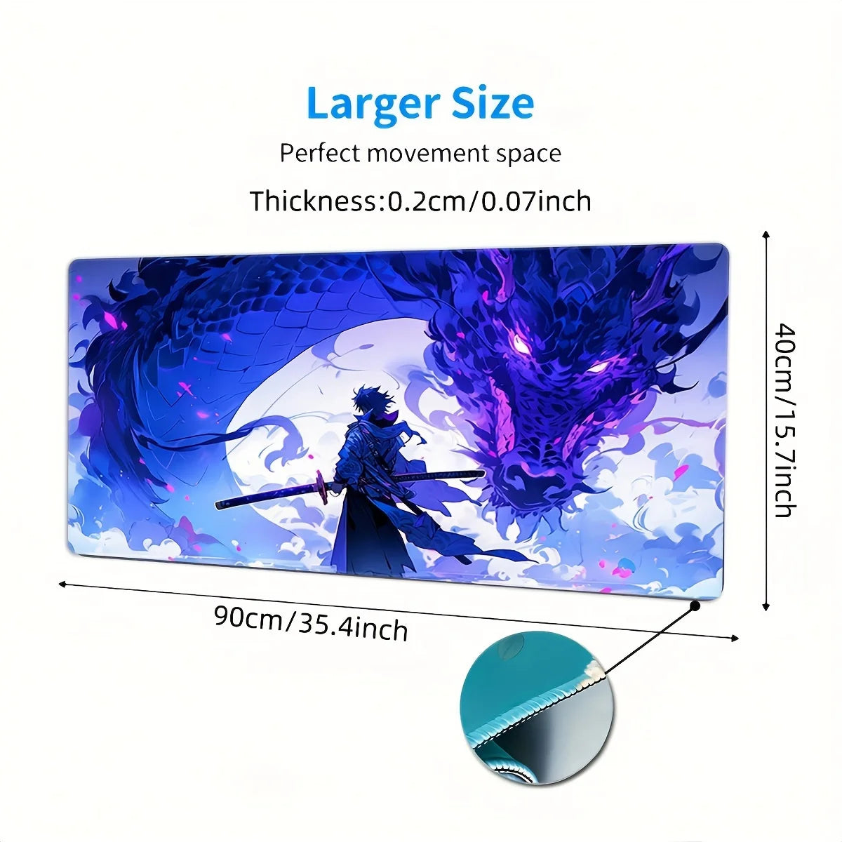 Anime Dragon Boy Large Gaming Mouse Pad Desk Mat