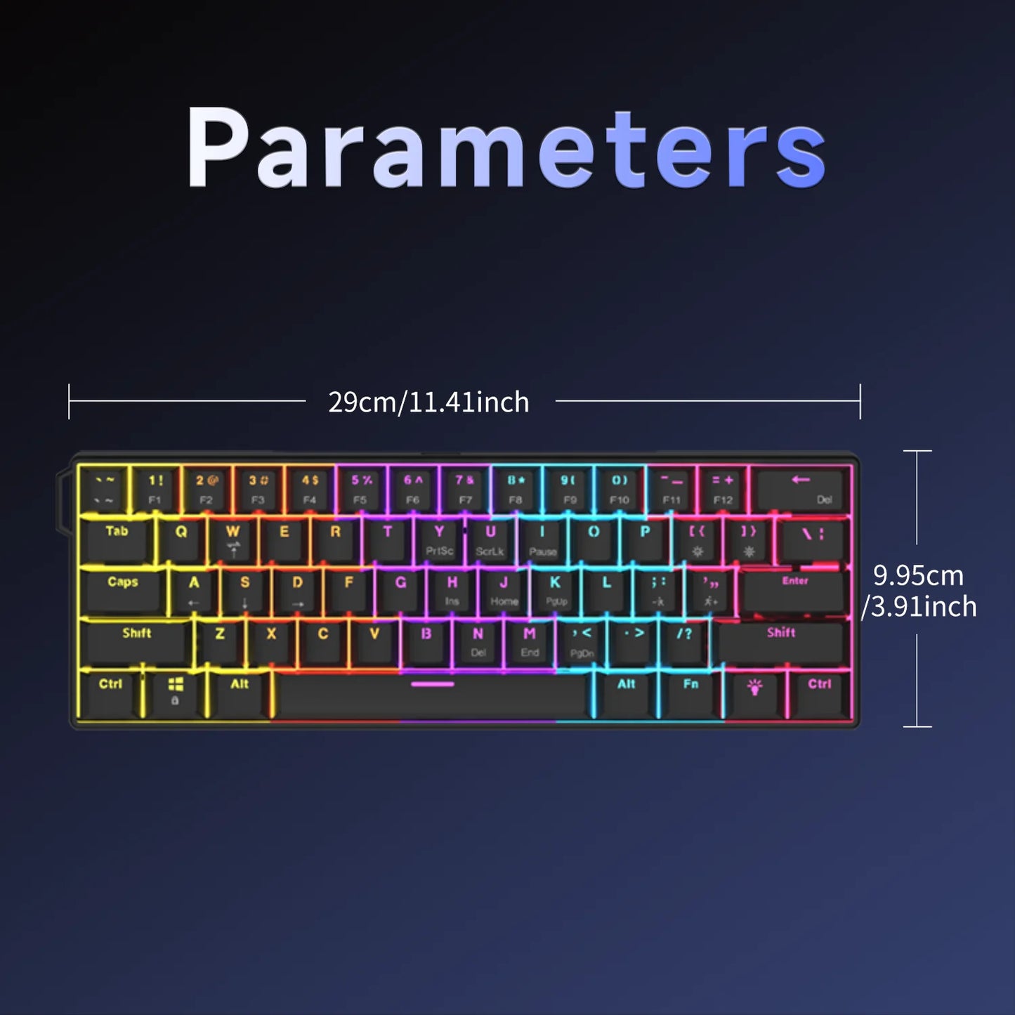 AJAZZ NK61 60% RGB Mechanical Gaming Keyboard – 61 Keys Hot-Swappable Red Switch Wired Mini Keyboard for Gaming & Desk Setup